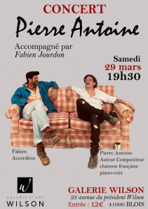 Avril 2025 : Exposition d’art à la Galerie d’Art Wilson, Blois et Concert du 29 Mars 2025