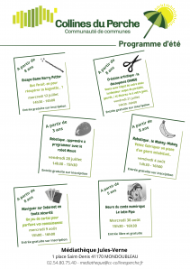 Mondoubleau : Programme des activités numériques en juillet/août