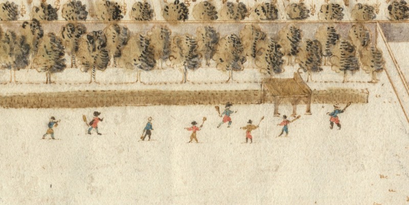 Le jeu de paume, détail la Perspective de la maison seigneuriale de Fontenailles, [1625 ?] 