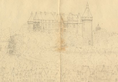 Chaumont vers  1830. Dessin Louis de La Saussaye