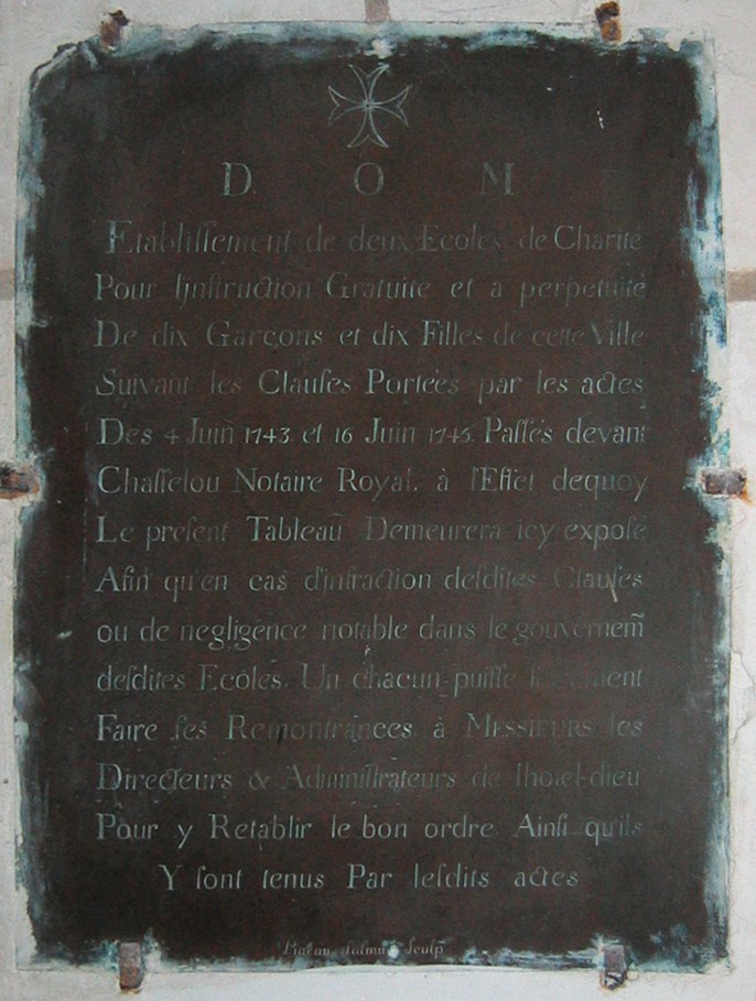 Église de Mondoubleau - plaque en cuivre gravée