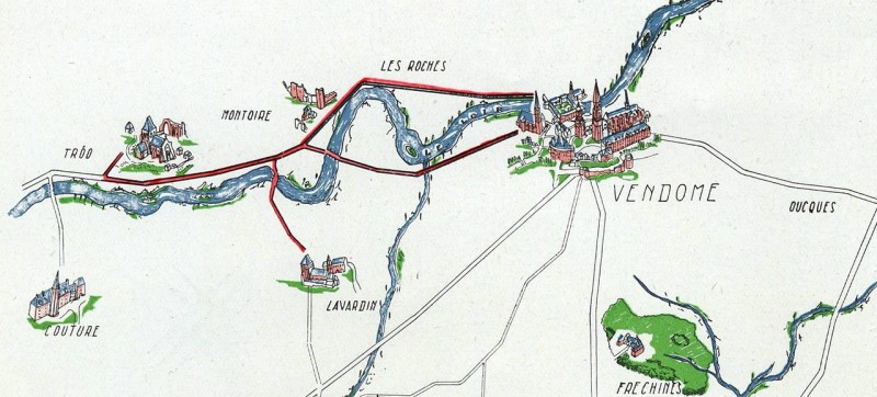 Paul Robert-Houdin, Le circuit des châteaux lumineux. Brochure, [1952]. détail 2. ADLC 90 J 195