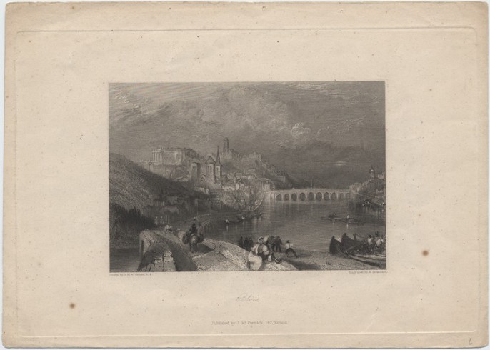 Blois. Lithographie de Robert Brandard d’après Joseph Mallord William Turner Gravure noir et blanc, [1833 ?]. ADLC 33 Fi 502