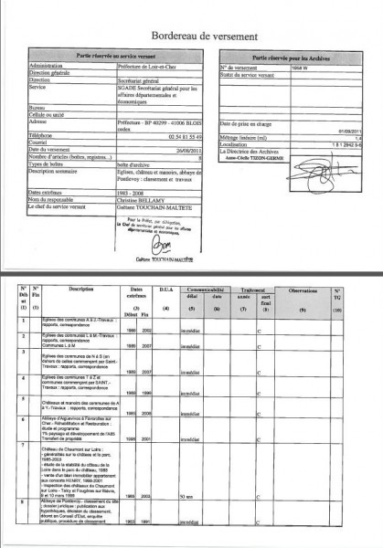 Exemple de bordereau de versement