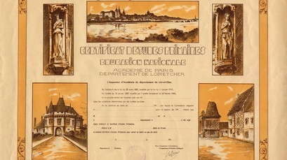 Archives départementales - diplôme du certificat d'études - AD 41 33 Fi 691