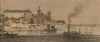 Archives départementales - gravure de Blois : bâteaux à voile et à vapeur sur la Loire, XIXe s - 33 FI 759