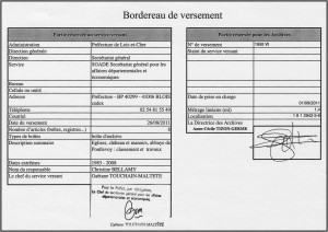 Exemple de bordereau de versement