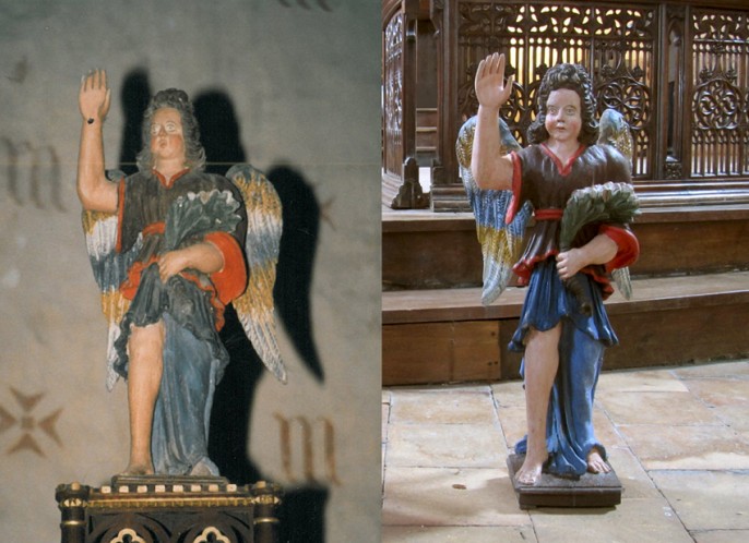 Statue de l'ange adorateur, étta en 1996 et état en 2011. Photo AD41 / CAOA41.